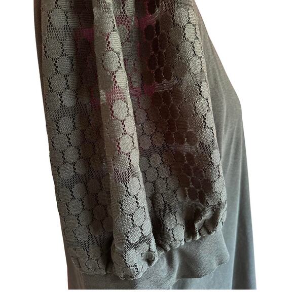 Womens Tops Size 2x Black Lace Sleeve Soft Goth Professional Business Casual - Picture 2 of 8